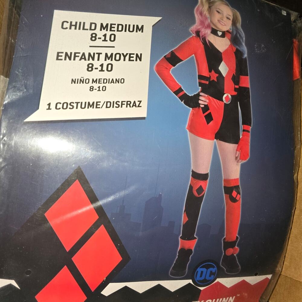 Harley Quinn Girls costume Child Medium 8-10 NWT - Picture 3 of 5